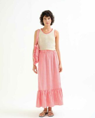 FALDA VICHY ROJO
