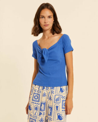 TOP BARDOT AZUL