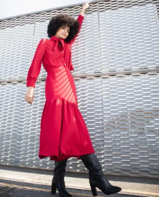 FALDA VOLANTE ROJA
