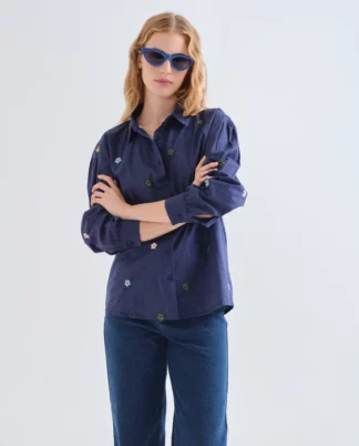 CAMISA AZUL FLORES